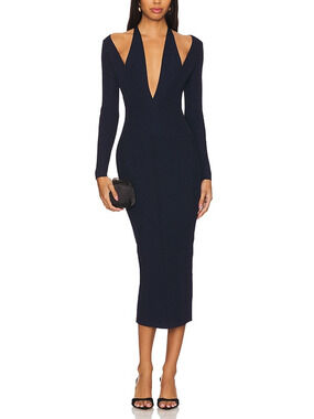 Retrofete Metallic Navy Odelia Dress Size XS